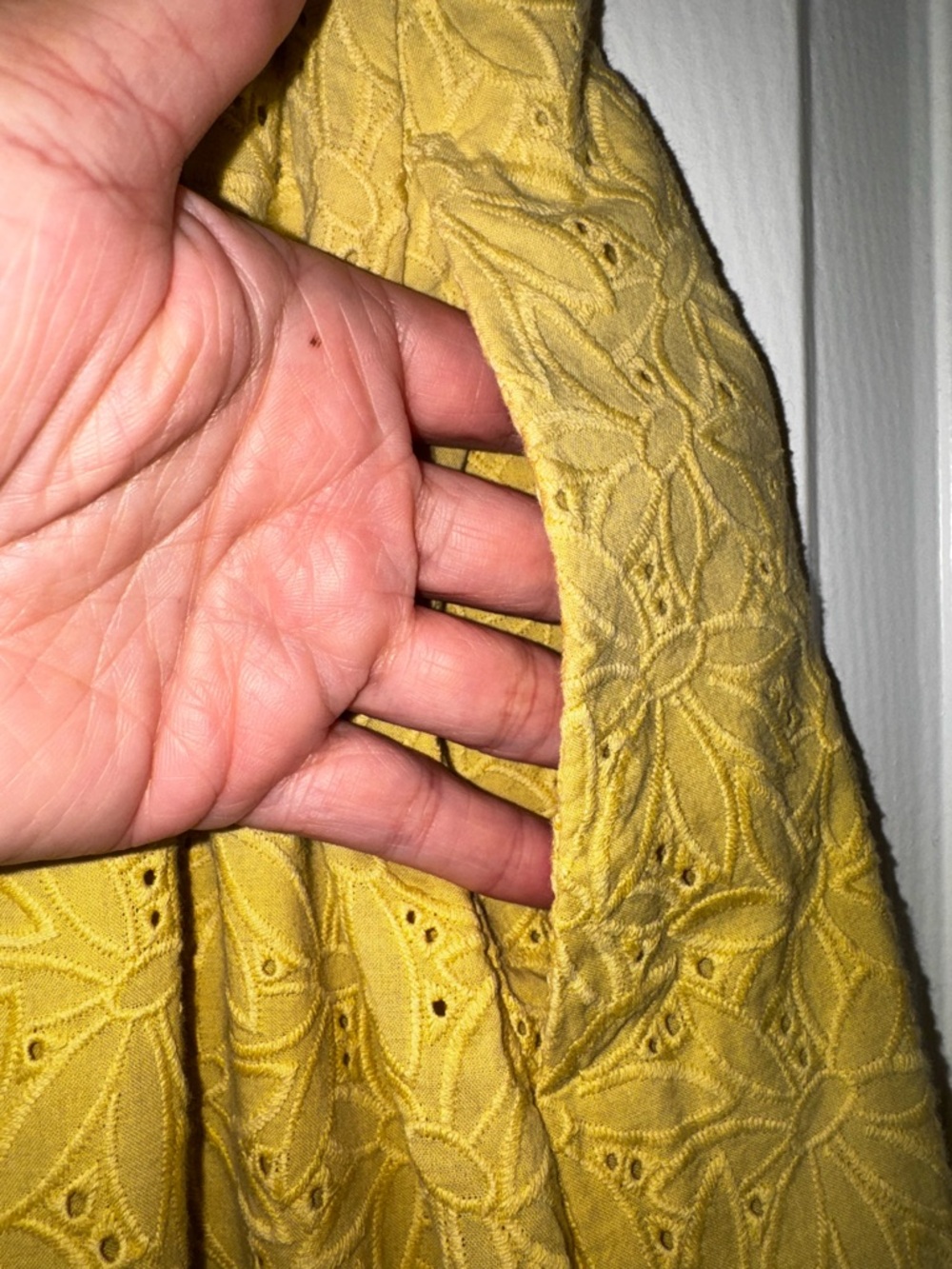 Madewell Yellow Eyelet Side Button Midi Skirt in Dream-On Daisy - Picture 8 of 12